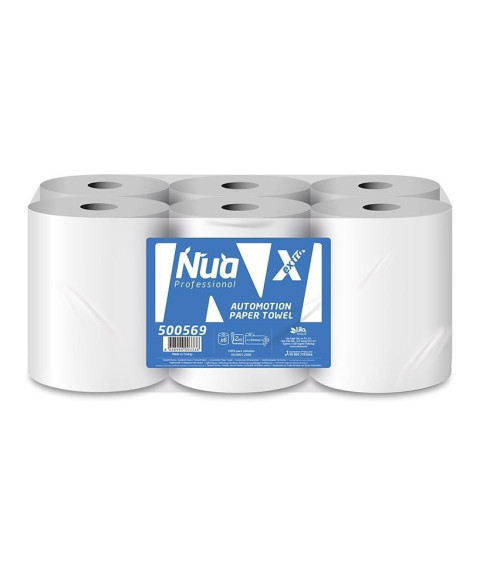 Prosoape de bucătărie 2 pliuri, 500 foi, 150 m,Cellulosa Standard cu derulare centrala, NUA PROF 1/6, 501494
